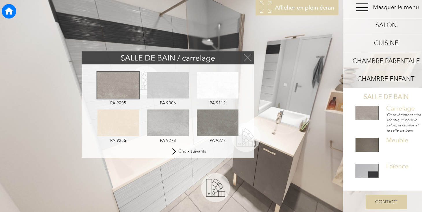 Showroom virtuel : personnalisation d'un logement neuf